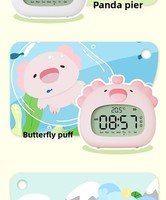 Jam Alarm LED Axolotl Kartun Modern terlaris lampu bangun dengan bahan silikon kontrol sentuhan emisi putih hangat