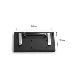Customized Logo Portable Stainless Steel Black Rectangle Nameplate Office Name <b>Badge</b> - Product Image 2