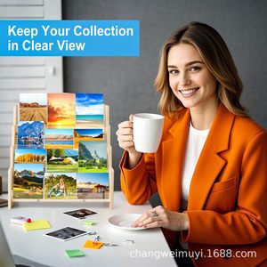 Wooden <b>Desktop</b> Organizer 4 Layers Standing Type Office Storage <b>Shelf</b> For Cards And Figurines - Product Image 4