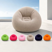 Canapé-lit gonflable portable pour salon, chambre, extérieur, parc, fauteuil gonflable en PVC floqué, pliable, imperméable