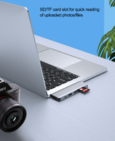 Station d'Accueil pour Ordinateur Portable en Alliage d'Aluminium Gris, Hub USB 5/6 2.0 avec Adaptateur HDMI 4K 60Hz pour MacBook, PC et Ordinateur Portable (En Stock)