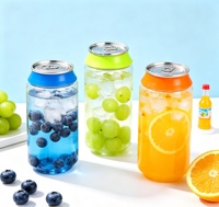 Bouteille d'emballage en plastique transparente en forme de canette de soda pour bonbons gélifiés, format 100ml, 250ml, 330ml, pour vente en gros