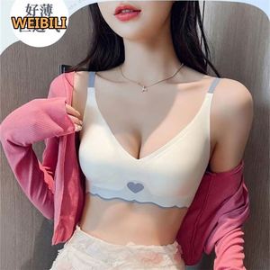 Spot Goods Nude Feel Sous-vêtements sans couture Femmes D'été Mince Gros <span class=keywords><strong>Sein</strong></span> Taille Dissimulant Froncé Sans Anneau En Acier - Product Image 1