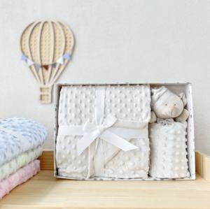 Vente en gros 2024 nouveauté ensemble de literie pour bébé Micro <span class=keywords><strong>Minky</strong></span> polaire à pois couverture pour bébé pour nouveau-nés - Product Image 4