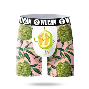 High Quality Men's Casual Sporting <b>Polyester</b> Knitted Briefs <b>Boxers</b> Long Style Custom Logo Printed ODM Cartoon Pattern - Product Image 2
