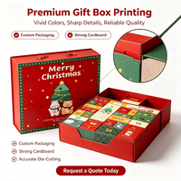 Boîte de calendrier de l'avent de Noël recyclable |   Boîte cadeau personnalisée en carton couché laminé avec compteur à rebours, éponge gaufrée pour cosmétiques