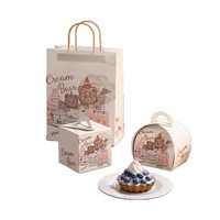 Boîte d'emballage personnalisée en carton blanc imprimé avec logo pour pâtisseries, desserts, gâteaux, sandwichs à emporter et tartelettes aux œufs – Idéale comme boîte cadeau