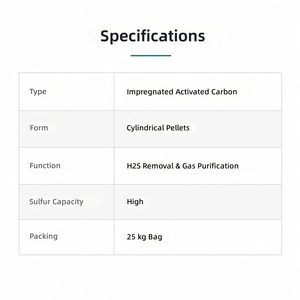 Carbón Activado Granular Impregnado para la Eliminación de H2S, Purificación de Gases |   Alta Capacidad de Sulfuro |   Yodo 800-1200 <span class=keywords><strong>Mg</strong></span>/g |   Bolsa de 25 kg - Product Image 2