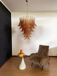 <span class=keywords><strong>Lampadario</strong></span> a spirale in vetro artistico <span class=keywords><strong>arancione</strong></span> bruciato enorme ambra italiana Murano - Product Image 5