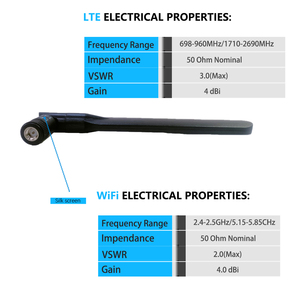 Antena WIFI Omnidireccional para Exteriores, Conector SSMA, 50 Ohm, 2.4GHz 5.8GHz, para <span class=keywords><strong>TP</strong></span>-<span class=keywords><strong>Link</strong></span>, Gateway Inalámbrico <span class=keywords><strong>4G</strong></span> para Exteriores - Product Image 2