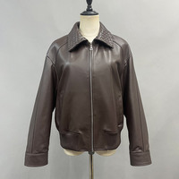 Veste en cuir véritable courte pour femmes, veste bomber d'automne et d'hiver, veste en cuir de moto pour femmes avec fermetures éclair