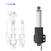 Aktuator Linear Kecil DC12V Gaya Maksimum 33Lbs 3W 3000 RPM Pembuka Jendela Kabinet Listrik Mini Robotik Kipas Peralatan Rumah Tangga Gratis