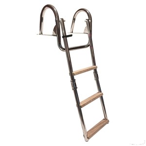 Taburetes de escalera plegables de 3 escalones para el hogar con pasamanos y escalones de madera para plataformas de popa EN131 certificado - Product Image 1