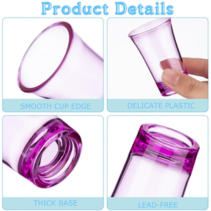 Gobelets à vin en plastique incassables réutilisables de fête personnalisés Verres à liqueur à vin en plastique transparent violet de qualité alimentaire portables - Product Image 5