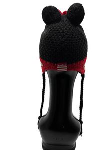 High Quality Kids Red Bow Beanie with Leather <b>Patch</b> and Silicone Printing for Skiing - Product Image 5