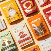 Sac d'emballage alimentaire pour animaux de compagnie durable avec logo personnalisé imprimé, haute barrière anti-humidité, pochette verticale pour aliments secs 250g 500g
