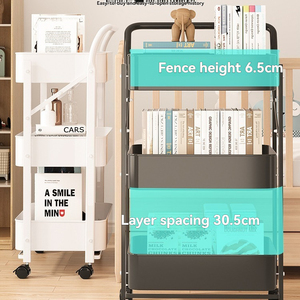 Carrito <span class=keywords><strong>de</strong></span> Almacenamiento Plegable con Ruedas, Estante Organizador Móvil <span class=keywords><strong>de</strong></span> Metal, Carrito Plegable <span class=keywords><strong>de</strong></span> Tres Niveles <span class=keywords><strong>para</strong></span> Snacks - Product Image 6