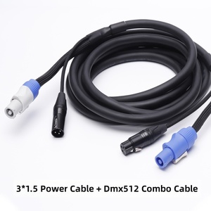 สายเคเบิลคอมบิพาวเวอร์คอนแบบขายส่ง 3 ขา XLR 1ม./1.5ม./2ม./5ม. สายไฮบริดสำหรับเวที ฉนวน PVC ทองแดงตีเกลียว รองรับแรงดันไฟฟ้า 250V สำหรับหัวไฟเคลื่อนที่ - Product Image 2