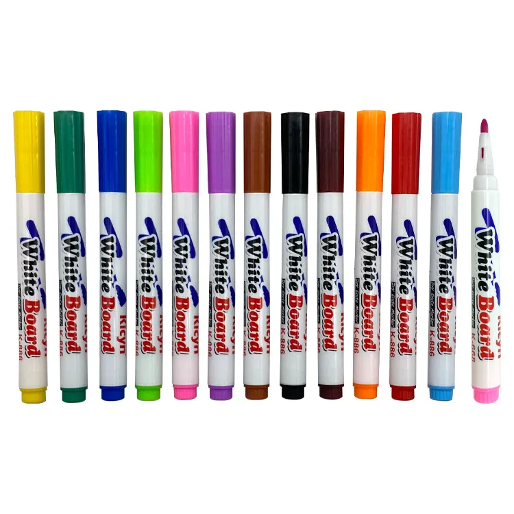 Factory PROMOTION custom water-based ink dry erase whiteboard marker Pen fine fiber tip colored non-toxic with cap for school