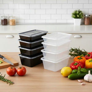 Boîtes de préparation de repas jetables durables de 500 ml, 1000 ml, 1500 ml, sans BPA, pour le stockage des aliments et des fruits, avec couvercles - Product Image 1