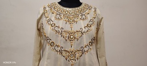 Conjunto de Kurti largo de algodón Anarkali hecho a mano para fiestas, diseño moderno y ligero para mujer. - Product Image 5