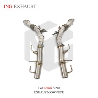 ING Collecteur d'échappement droit en acier inoxydable pour Ferrari SF90 avec bouclier thermique, haute performance et haut débit
