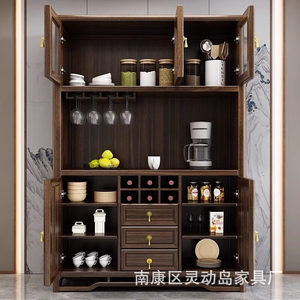 New Chinese Style Ebony Wood <b>Sideboard</b> Wine Cabinet Integrated All Solid Wood Large Capacity Glass Door <b>Storage</b> Living Room - Product Image 2