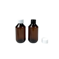 Bouteille d'emballage en plastique ambré PET de 100ml 150ml 200ml 300ml 400ml 500ml avec bouchon pour eau médecine sirop contre la toux