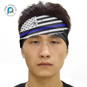 Saf abd bayrağı spor hairband özel logo headbands koşu bandı erkekler saç aksesuarları toptan güzellik kafa bandı