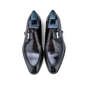 ALF8-KB10 Zapatos Formales de Cuero Genuino con Acabado Patinado de Alta Gama, Zapatos de Vestir Monk para Hombre, Estilo <span class=keywords><strong>Italiano</strong></span> - Product Image 3