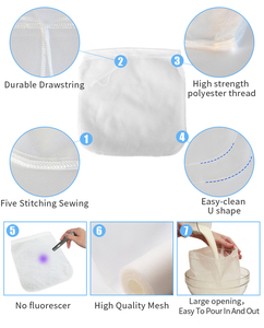 Nylon lưới thực phẩm Kava Lọc Túi micron Lọc Túi Hạt sữa Lọc túi lọc cho hạnh nhân nước ép trái cây lạnh Brew có thể giặt - Product Image 4