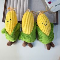 Pendentif en peluche personnalisé en forme de maïs de dessin animé, mignon et moelleux, pour porte-clés et sac à dos, cadeau pour enfants