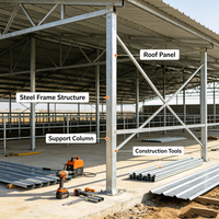 Structure en acier léger préfabriquée pour bergerie / hangar à moutons / grange à moutons, bâtiment agricole personnalisé pour élevage de bétail