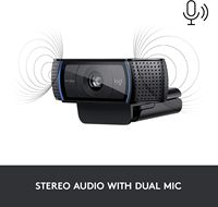 Logitech C920 Pro HD Webcam 1080P Autofokus USB Kamera Web dengan Mikrofon Stereo Ganda untuk Streaming Langsung Konferensi Video PC