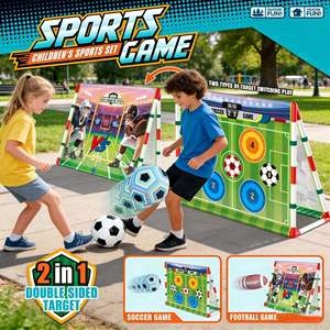 Ensemble de buts de football pour enfants avec cadre triangulaire, 2 designs, jeu de tir au football portable pour les sports en intérieur et en extérieur - Product Image 4