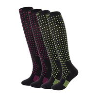 Chaussettes de compression au design néon pour femmes et hommes, meilleur soutien pour la circulation, idéales pour les soins médicaux, l'athlétisme et la course à pied