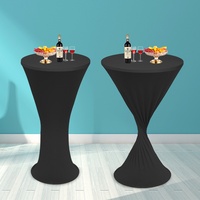 Nappe de Cocktail de couleur unie à couverture complète élastique directe d'usine pour la couverture de Table haute d'hôtel ou de mariage