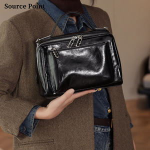 Элегантная женская сумка винного цвета с отстегивающимся ремнем, застежкой-молнией, из натуральной кожи, качественные дамские сумки, индивидуальный дизайн. - Product Image 5