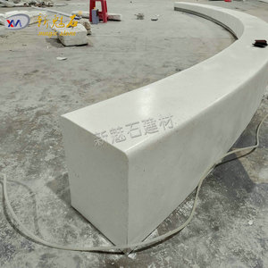 ม้านั่งโค้งหินวิเศษ UHPCGRC สีขาวเทา สำหรับจัดสวนสำเร็จรูป - Product Image 2