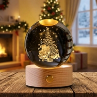 Veilleuse tactile rechargeable en forme de boule de cristal 3 couleurs, cadeau galaxie, ornement de bureau pour la maison, taille moyenne
