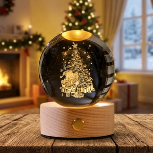 Lampada Notturna a Sfera di Cristallo Ricaricabile Touch a 3 Colori, Regalo Galassia, Ornamento da Tavolo per Casa, Misura Media - Product Image 4