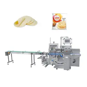 Steamed Toast Pizza Chapati French Turkish Lavash Roti Corn Tortilla Lebanese Flat Arabic Pita Bread Flow Pack Packaging Machine