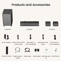 Sistem Speaker Home Theater HiFi 410W Daya Besar 5.1 Kanal Subwoofer Kayu Nirkabel Loudspeaker Bass Dalam untuk Speaker Audio TV