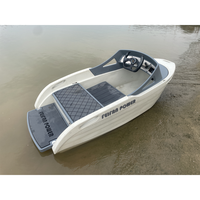 Bateau électrique à coque en PE, embarcation électrique avec audio Bluetooth et batterie haute capacité