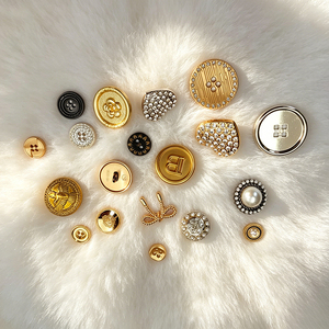 Custom Pattern Embossed Zinc Alloy Brass Shank <b>Buttons</b> Bright Polished Gold Round <b>Buttons</b> for Handmade Metal Accessories - Product Image 2
