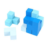 Penjualan laris Mainan Edukatif montesori Puzzle kayu 3D kubus pengasah otak untuk bayi