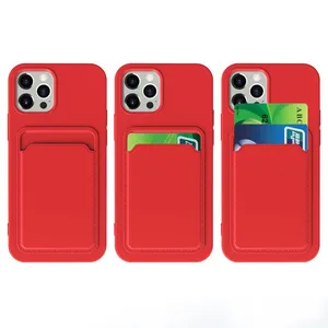 Custom Wholesale Shockproof Silicone Soft TPU Credit ID Card Holder Wallet CaseためiPhone 12 Pro Max