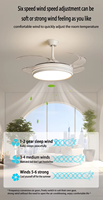 42/48 pouces rétractable Invisible salon moderne fantaisie Led plafonnier salon lampe avec ventilateur plafond pour salle à manger