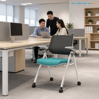 Chaise de conférence moderne en maille avec accoudoirs rabattables inclinables, chaise pliante pour la formation, idéale pour les écoles, les bureaux et les salles de réunion commerciales GS-G2401C