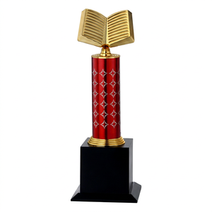 Trophée en métal moulé sous pression de qualité supérieure, finition or chromé, impression UV, design géométrique/entreprise, gravure laser, portable, pour événements sportifs - Product Image 1